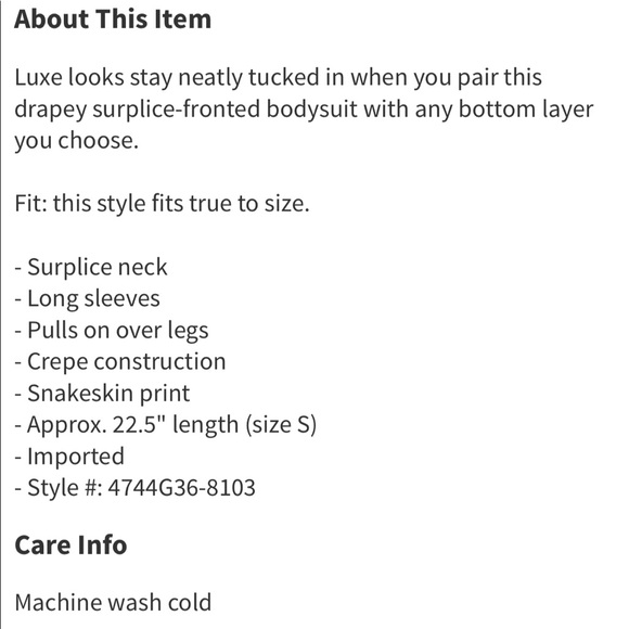 NWT PAIGE Sevilla Snakeskin Print Wrap Bodysuit - Picture 5 of 6